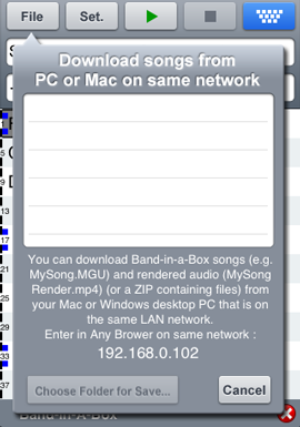 File menu - Download from PC / Mac